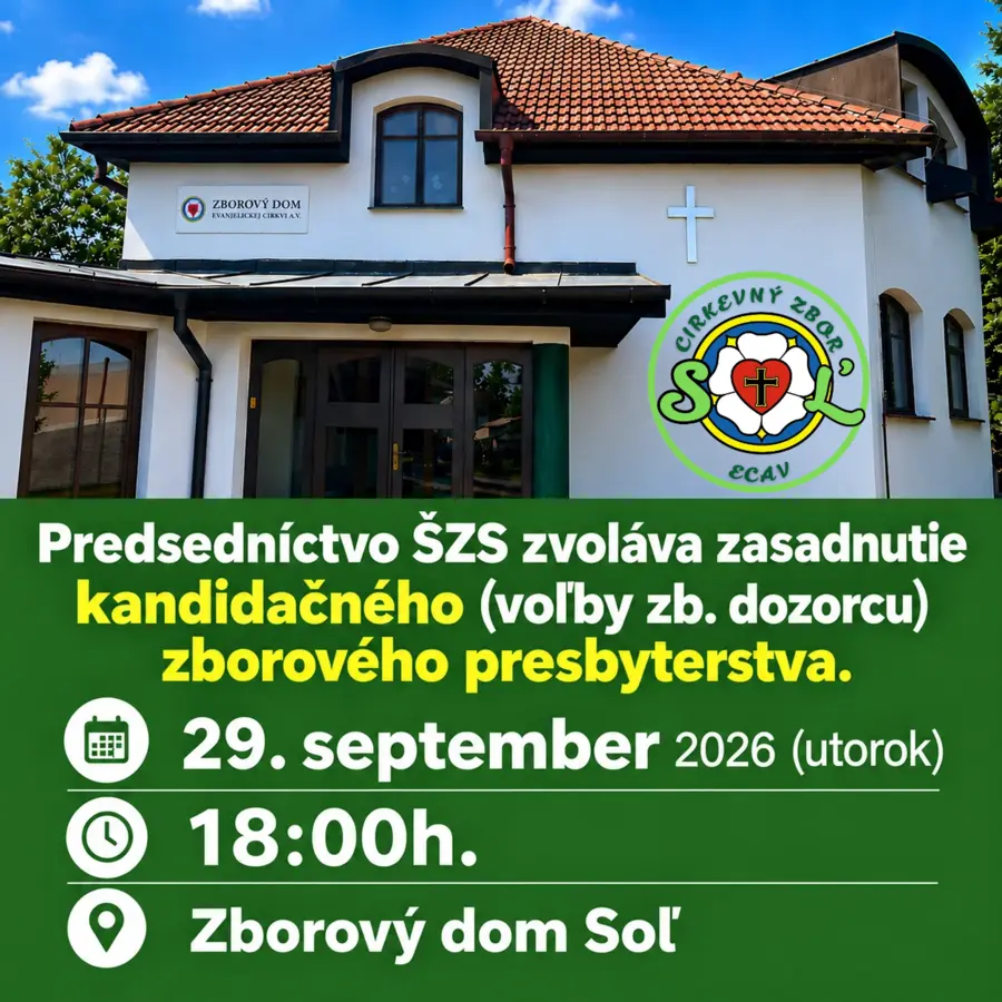 OZNAM O KANDIDAČNOM ZB. PRESBYTERSTVE...