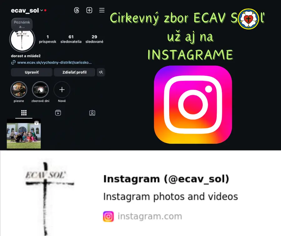 CZ ECAV SOĽ UŽ AJ NA INSTAGRAME