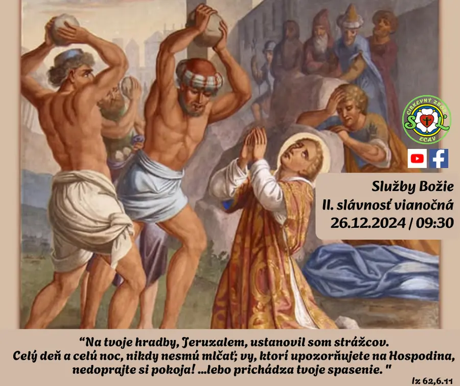 SLUŽBY BOŽIE│2. SLÁVNOSŤ VIANOČNÁ│26.12.2024