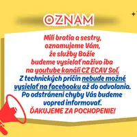 Oznam o vysielaní služieb Božích