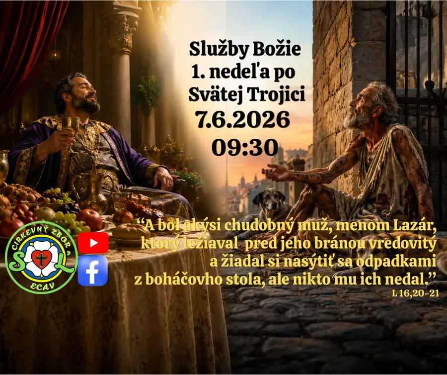 SLUŽBY BOŽIE ǀ 1. NEDEĽA PO SVÄTEJ TROJICI ǀ 7.6.2026