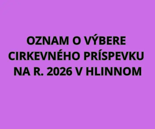 Oznam o výbere CP v Hlinnom